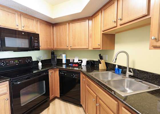 Enjoy a fully equipped kitchen. This space offers convenience and functionality, for your culinary needs.