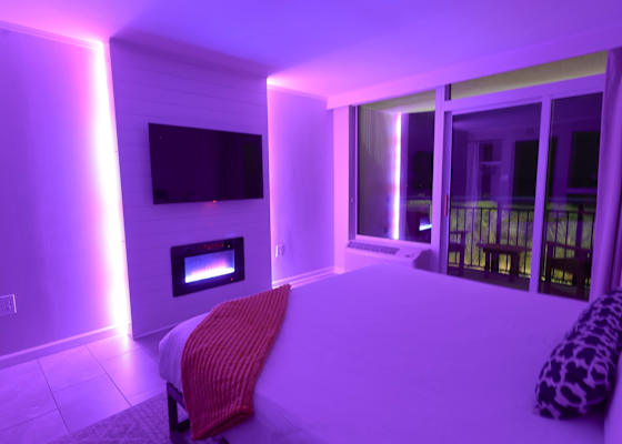 Relax, and unwind in the ambient LED lighting after a sunny beach day!