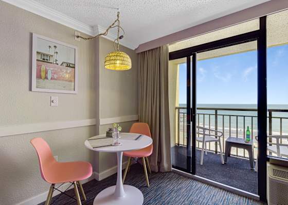Enjoy stunning ocean views from the comfort of your private balcony.
