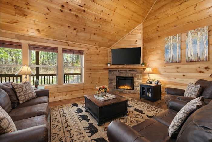 Luxury Smoky Mountain Cabin w/ Game Loft & Hot Tub photo 4