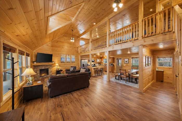 Luxury Smoky Mountain Cabin w/ Game Loft & Hot Tub photo 3
