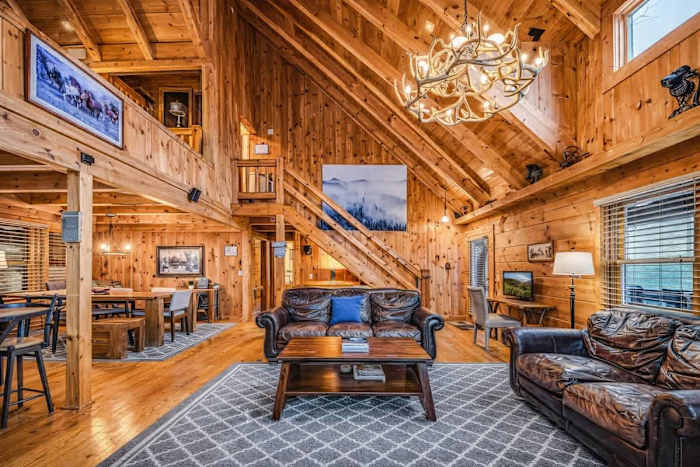 Luxury Smoky Mountain Cabin w/ Theater & Hot Tub photo 4