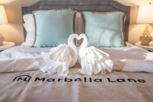 Comfortable bed with crisp sheets