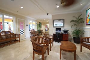 Contemporary lobby design with cozy seating areas
