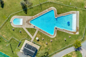 The Island Pool at ALCA - including kiddie pool and snack stand.
