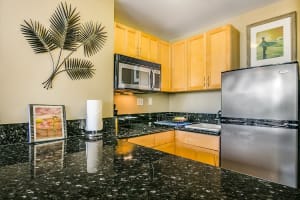 Compact yet functional kitchen setup for guests