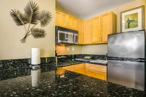 Sleek and practical kitchen with storage space