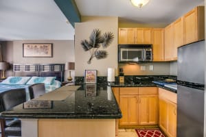 Compact yet functional kitchen setup for guests