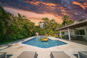 Sunset view from the pool