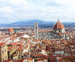 Aerial view of Florence Duomo and buildings