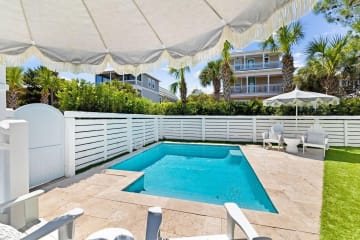 Private Pool & Covered Seating (Pool can be heated upon request; see description for details)