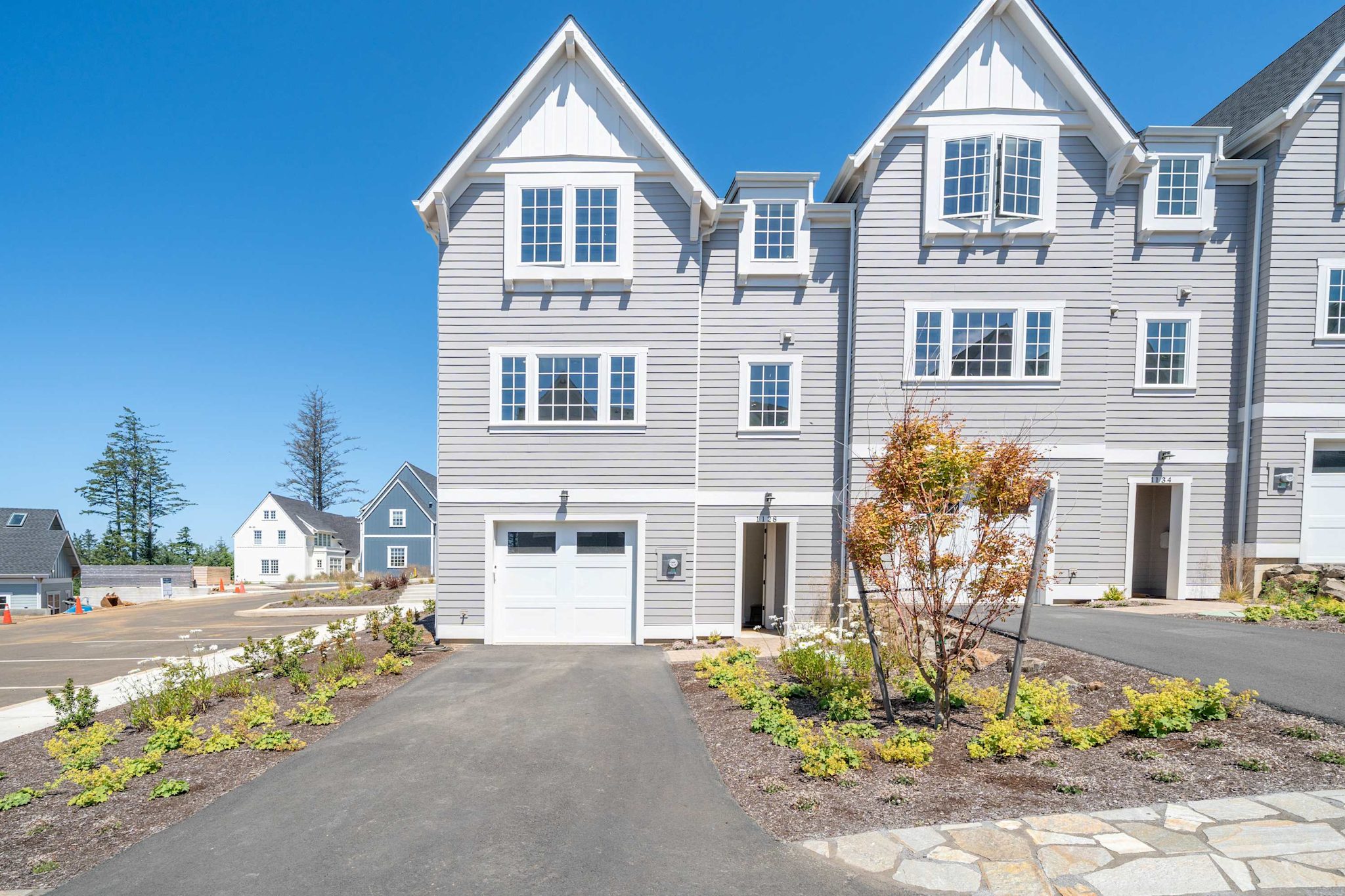 Townhome exterior and garage