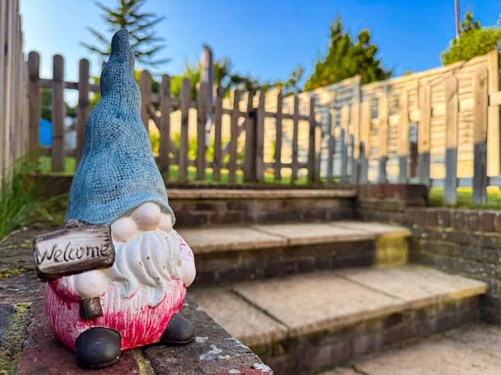 Our little friend welcomes you to the garden