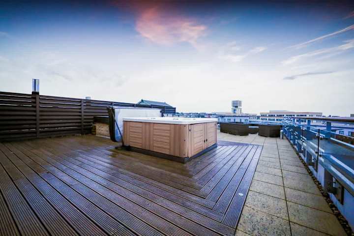Rooftop jacuzzi for ultimate relaxation.