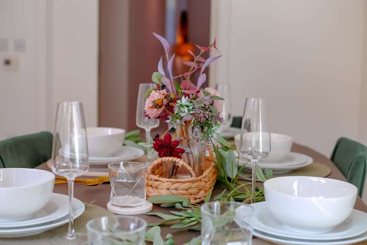 Our dining area ready for 6 guests