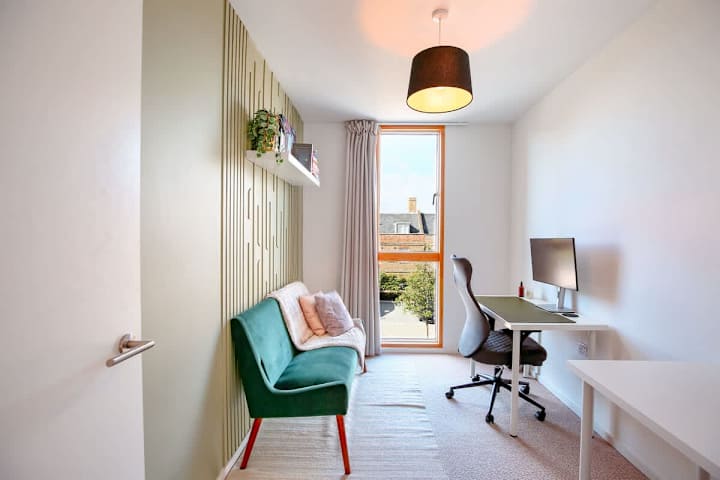 Workspace with a desk and ergonomic chair