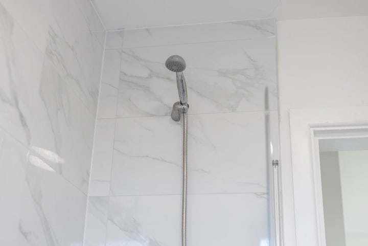 Clean, modern shower space