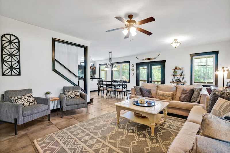 Living room and stairway