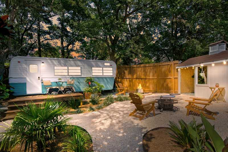 Vintage Glamping with Hot Tub Near Carolina Beach