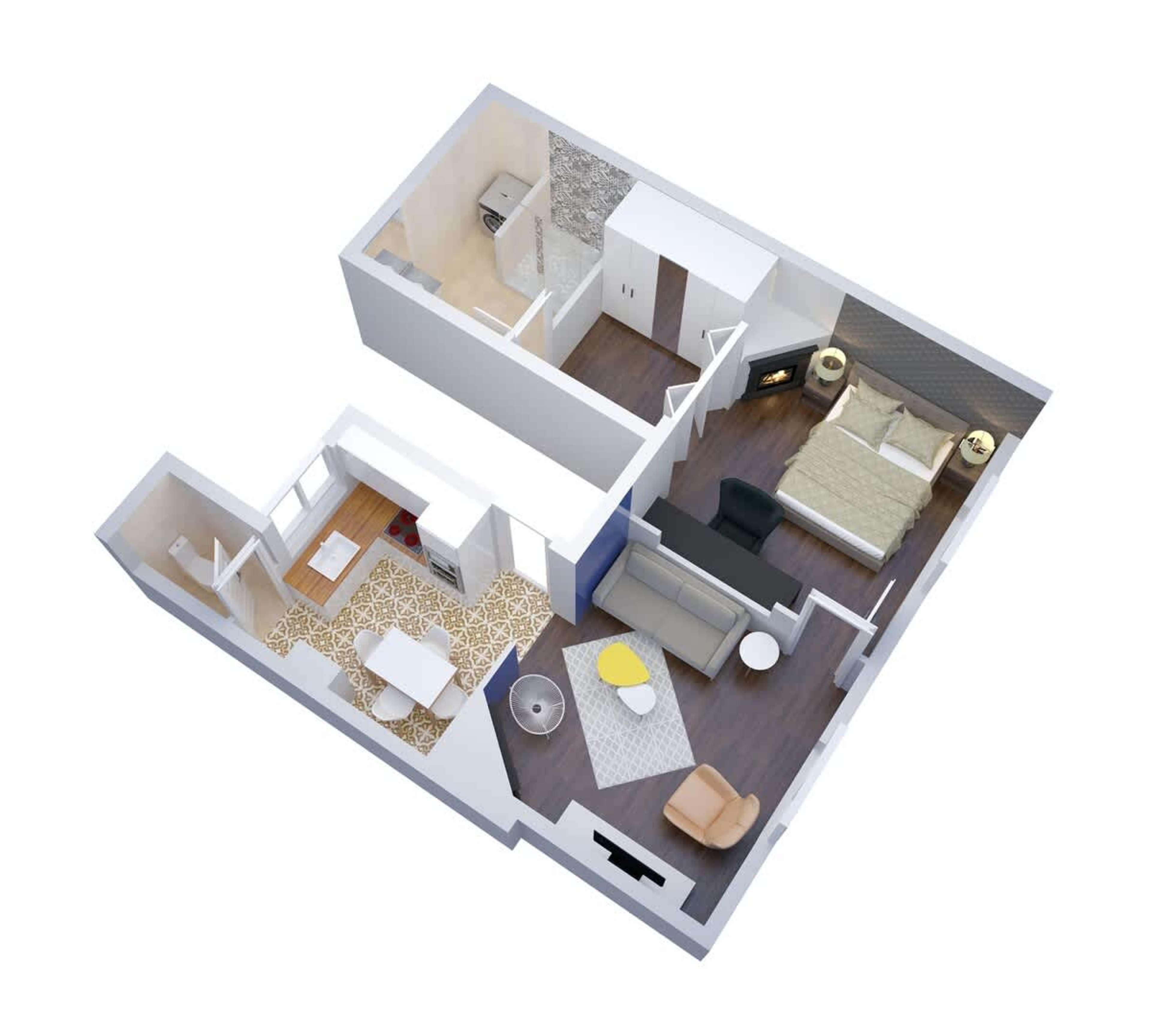 Three-dimensional floor plan of MM Suites Cathédrale