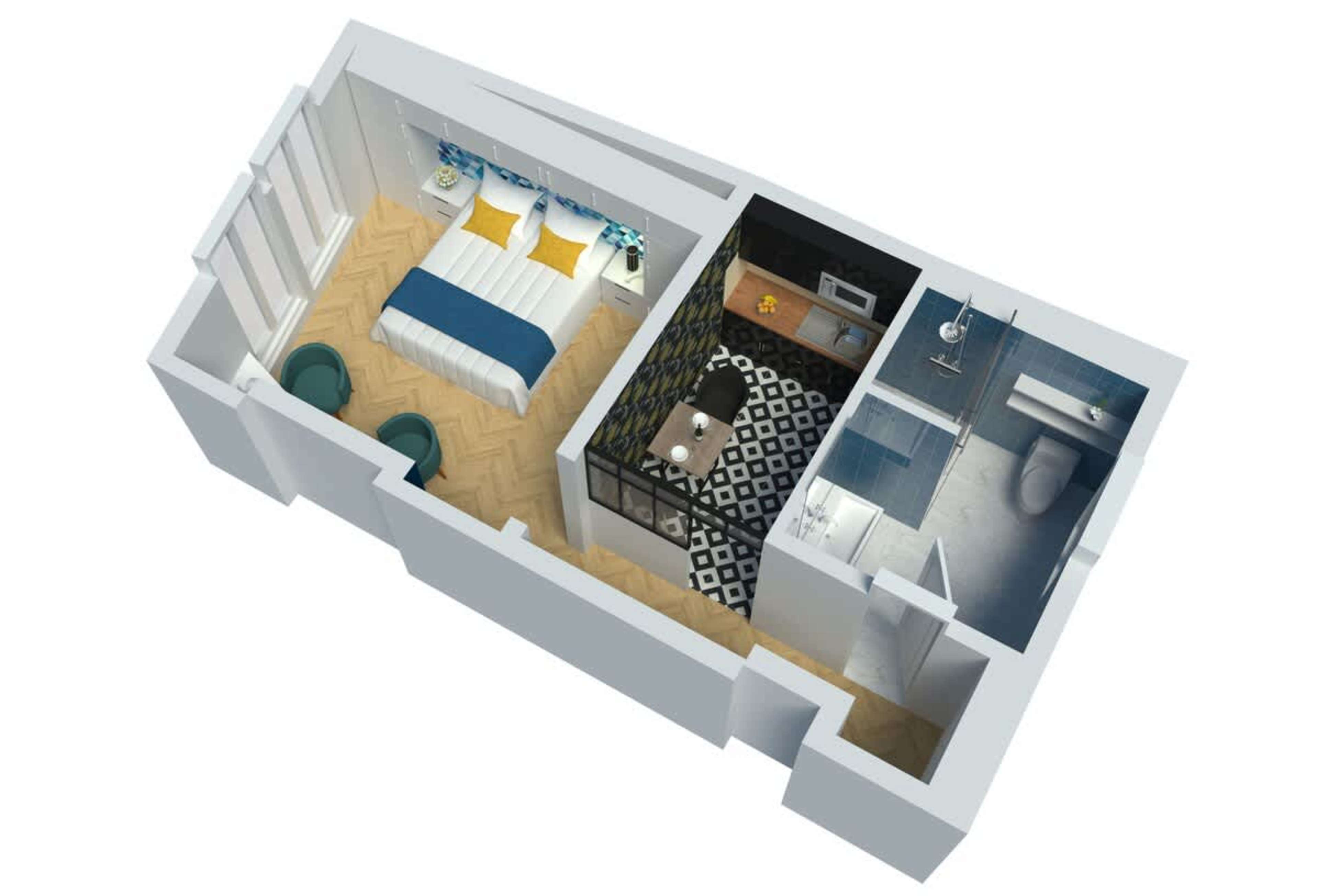 Plan en trois dimensions de MM Suites Marlot
