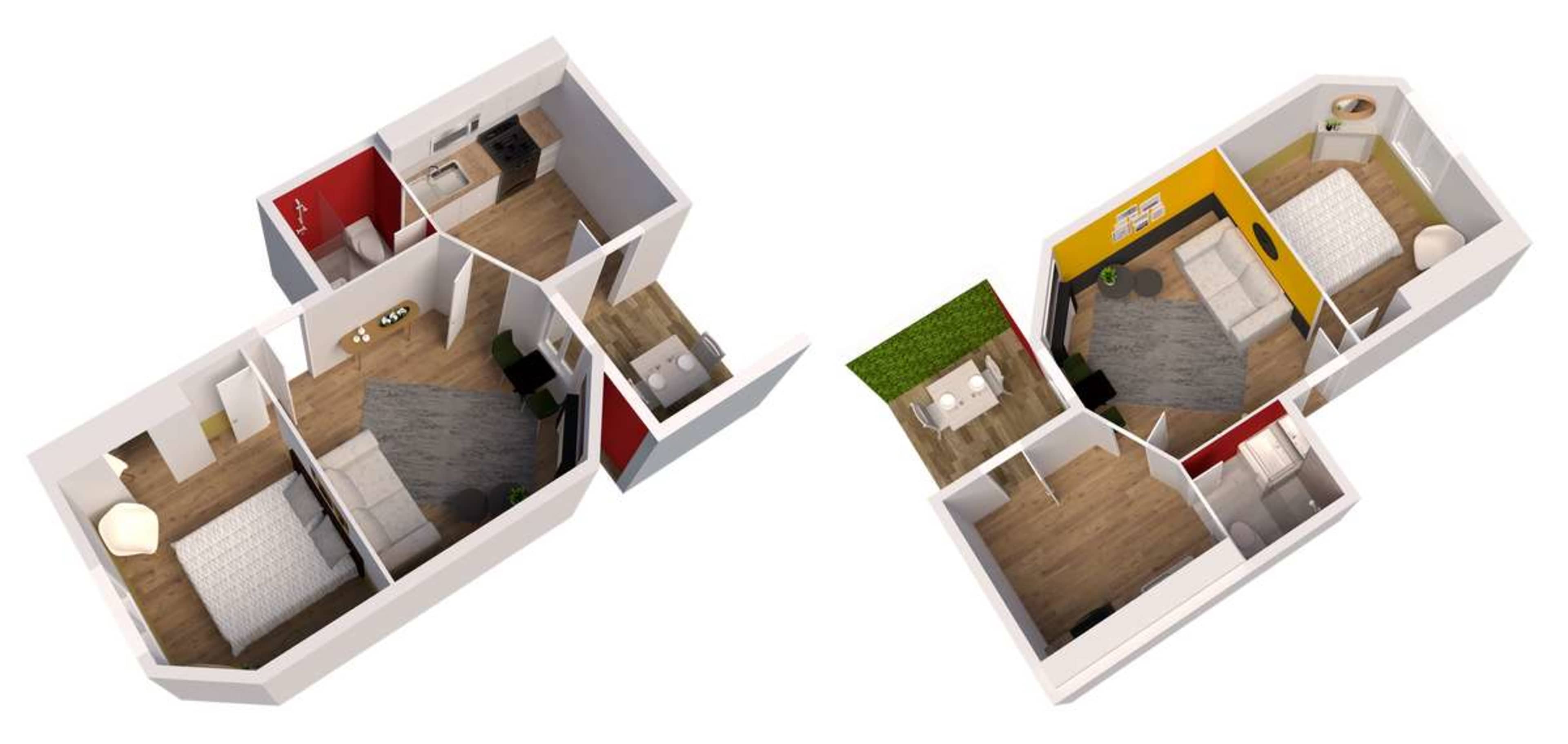 Plan en trois dimensions de MM Suites Reims Centre