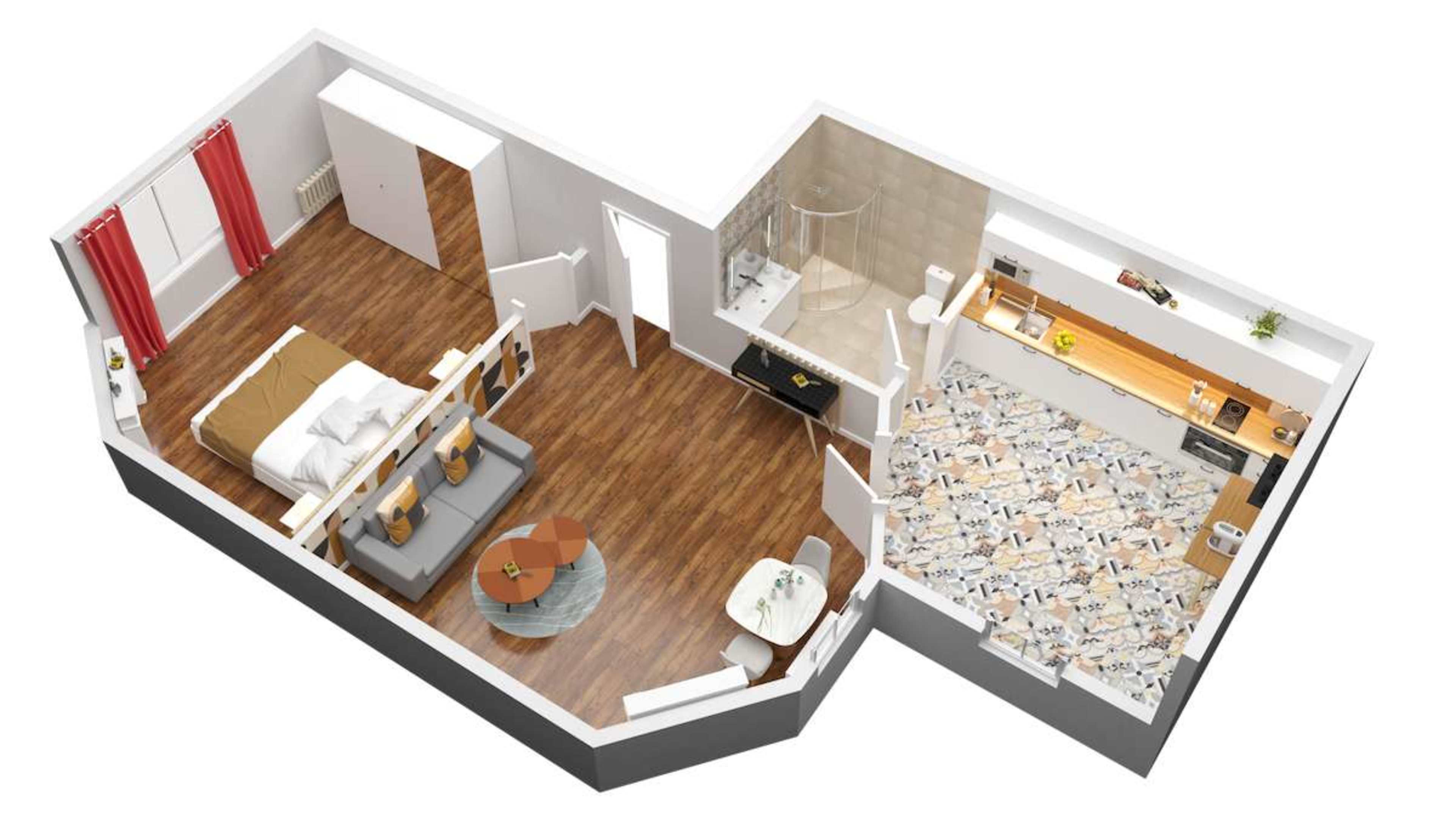 Plan en trois dimensions de MM Suites Centre Bacquenois