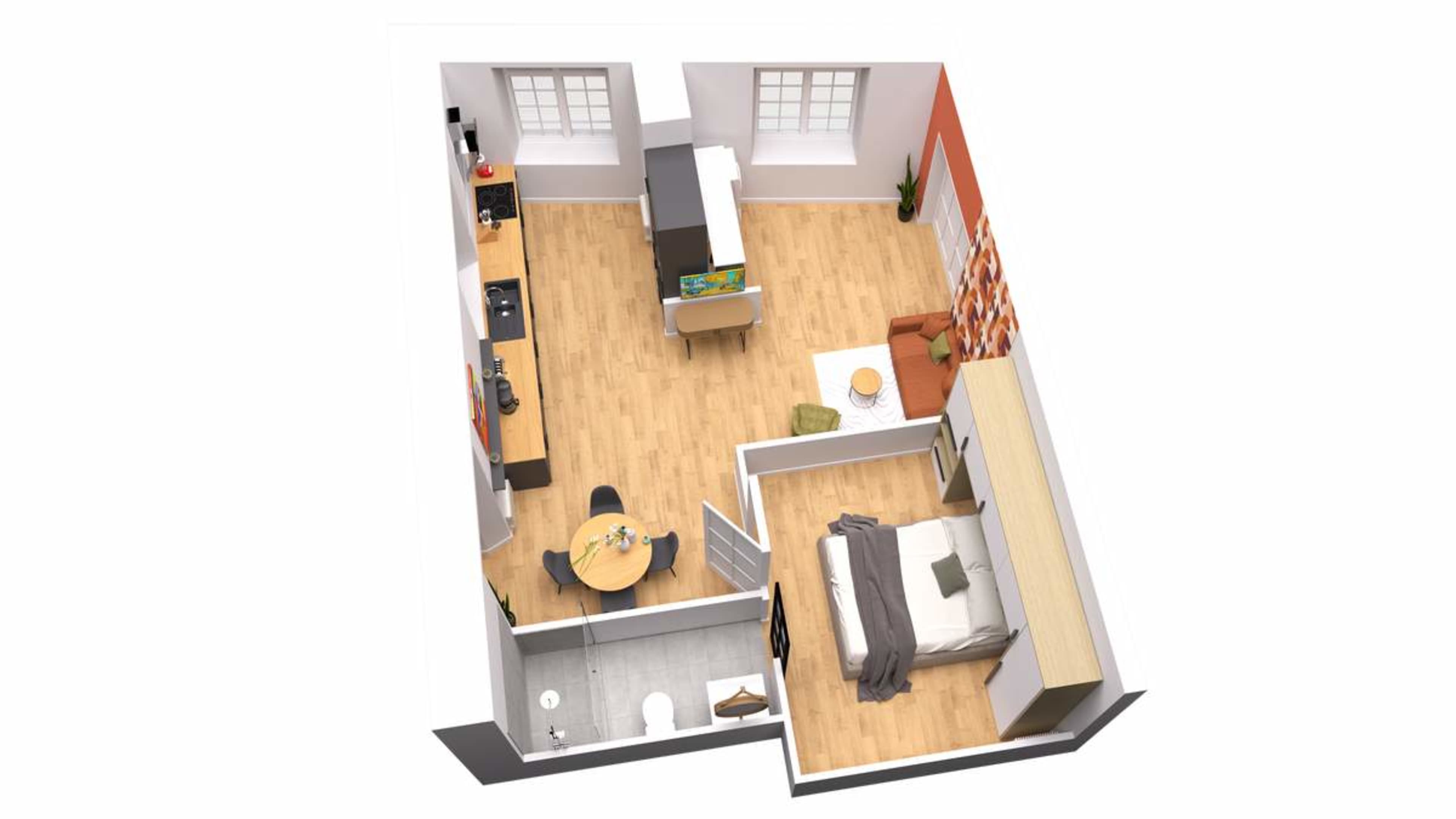 Plan en trois dimensions de MM Suites Loft Cathédrale