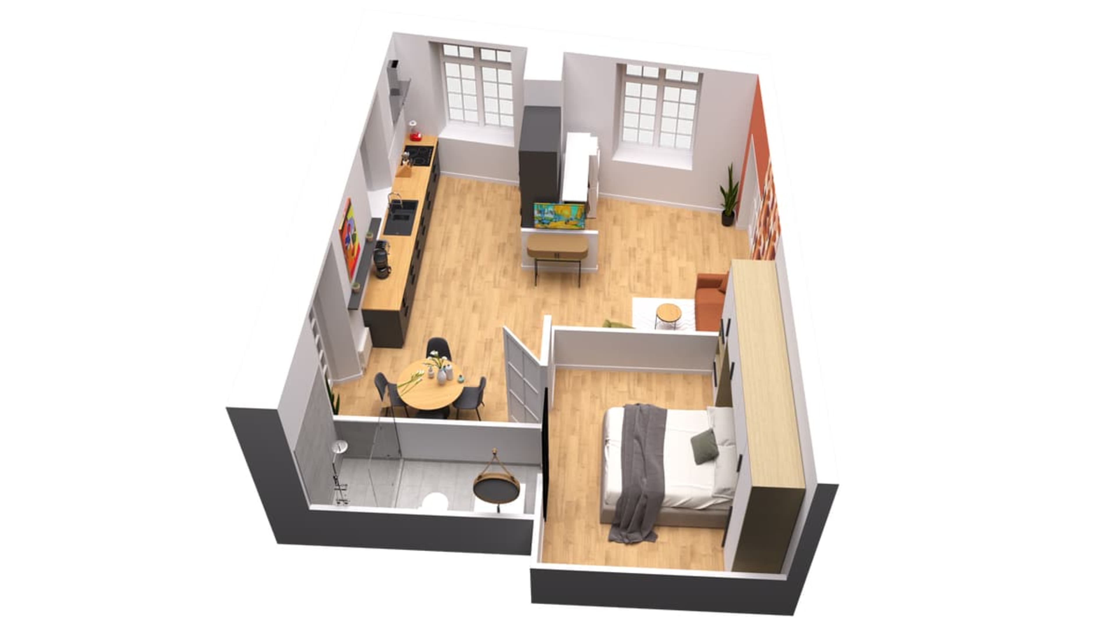 Plan en trois dimensions de MM Suites Loft Cathédrale