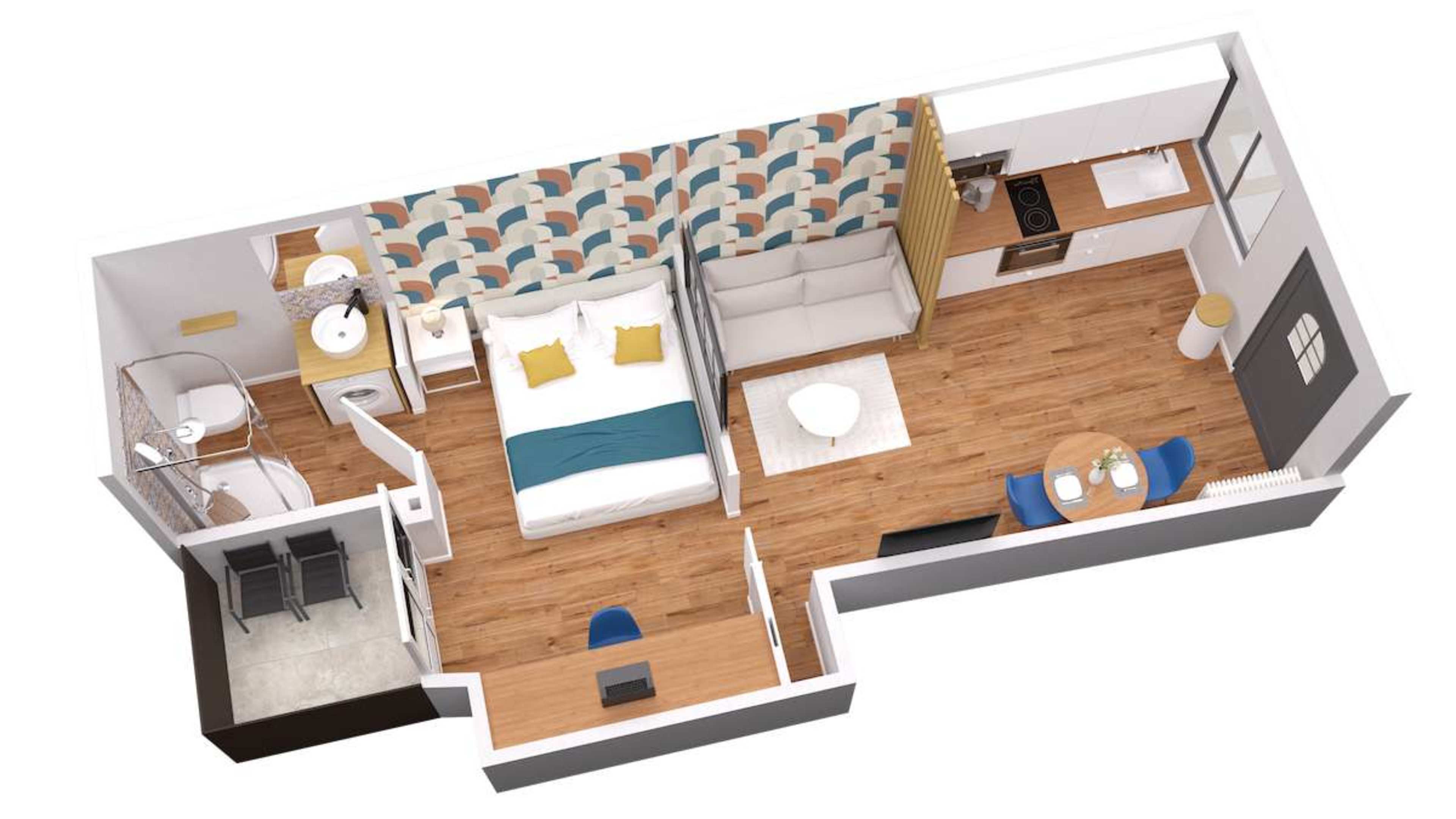 Plan en trois dimensions de MM Suites Saint-Rémi