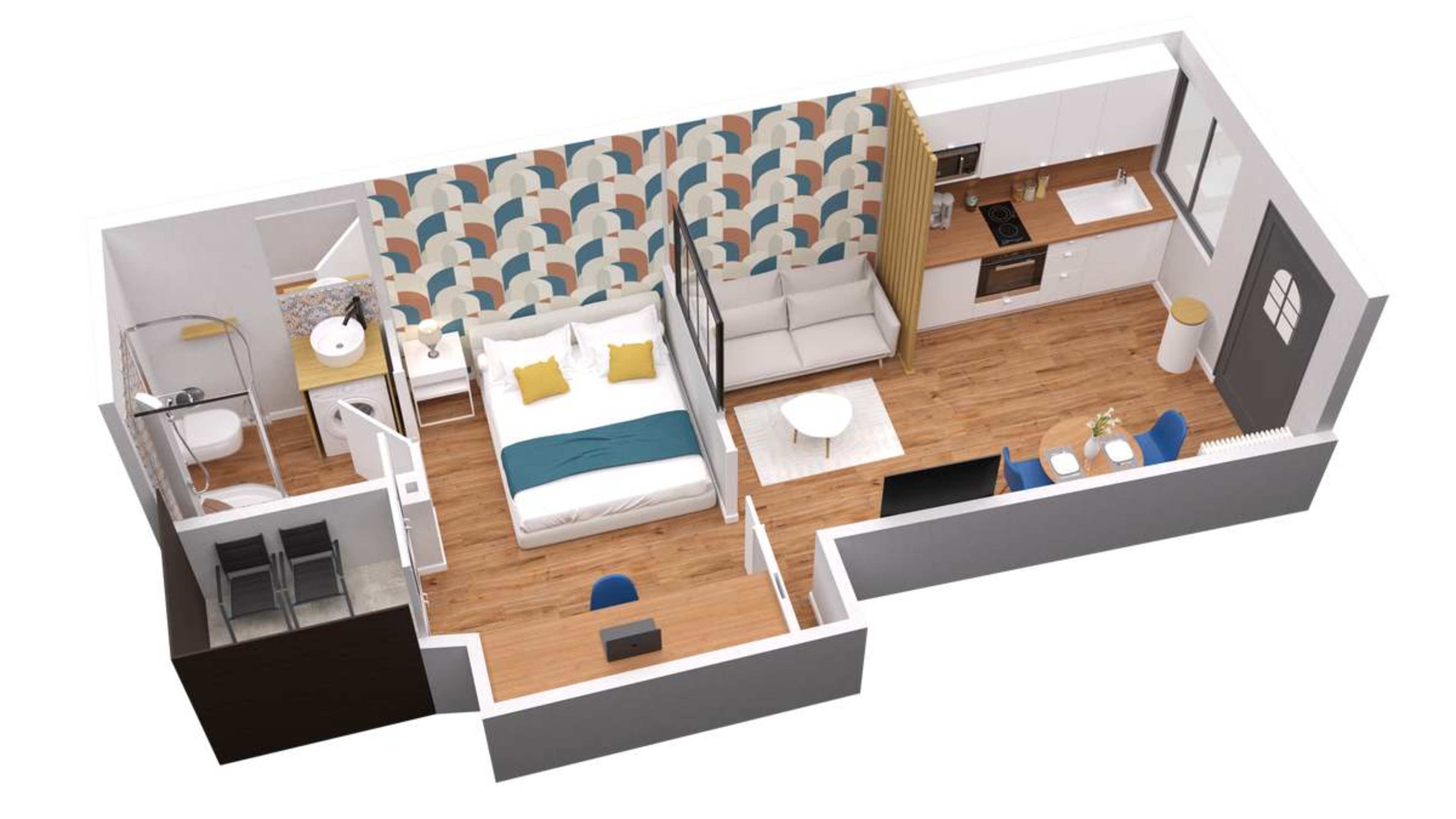 Plan en trois dimensions de MM Suites Saint-Rémi