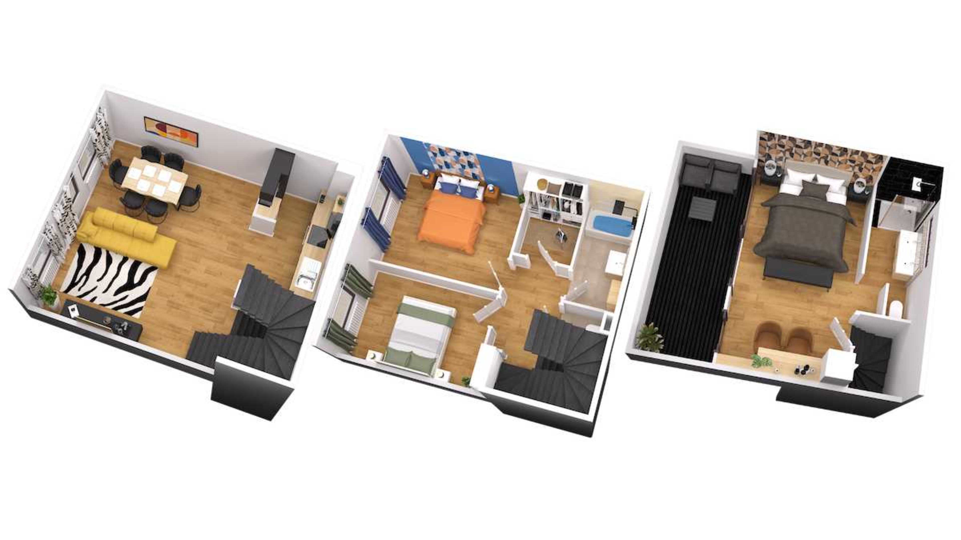 Plan en trois dimensions de MM Suites Town House Terrasse