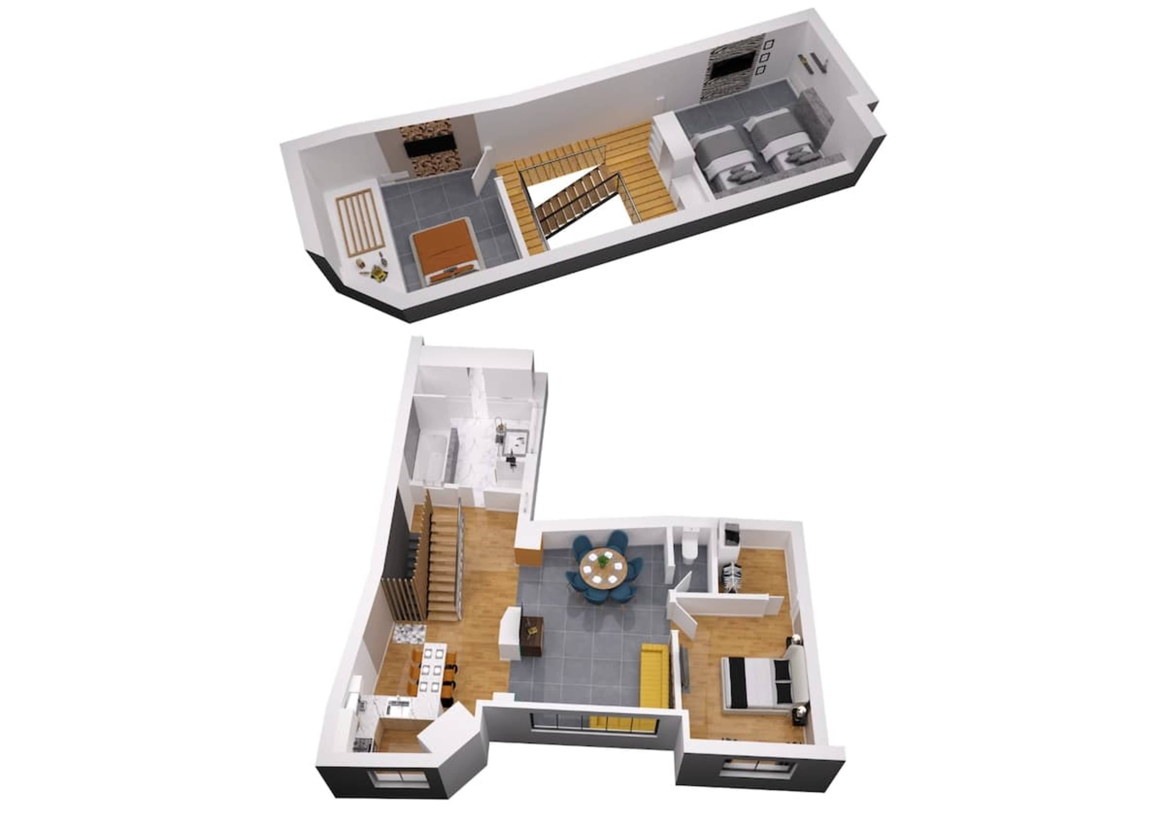 Plan en trois dimensions de MM Suites City House Cathédrale