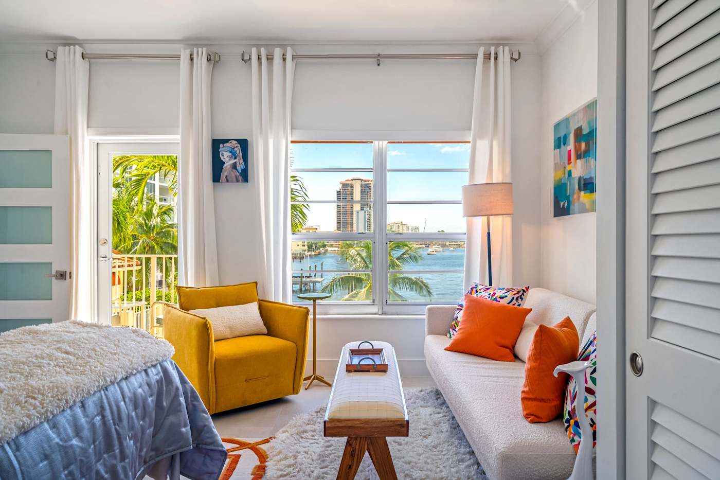 Ocean Block: The primary bedroom also has access to a balcony