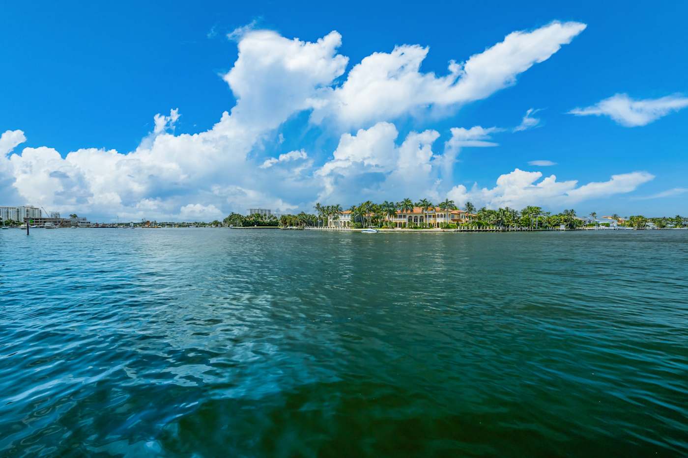 Ocean Block: Open water stretches out to the far shoreline