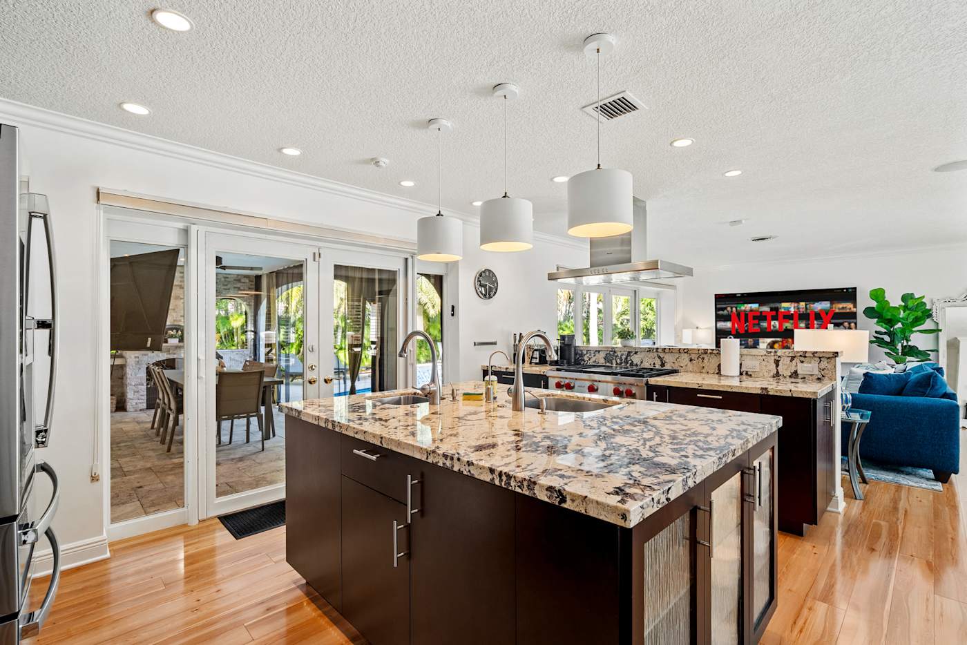 Cypress Cove: The huge kitchen island gives you plenty of cooking and baking space