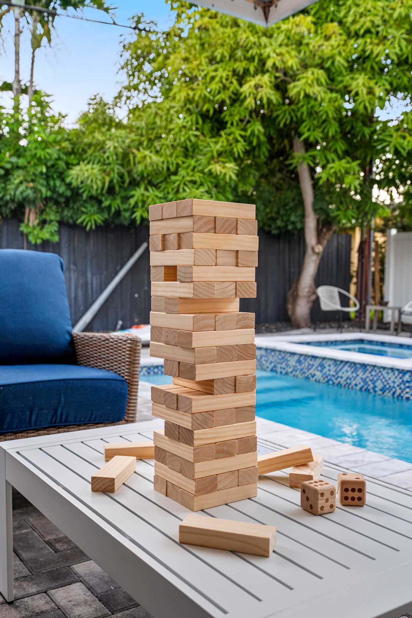 Casa Pura Vida: Giant Jenga by the pool