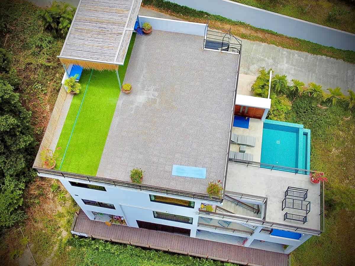 Villa Sunset rooftop with pool and 180 Seaview
