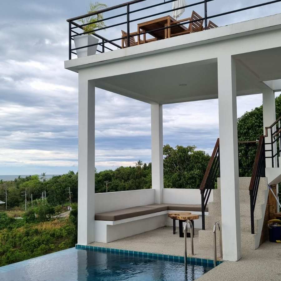 Villa Sunset rooftop with pool and 180 Seaview