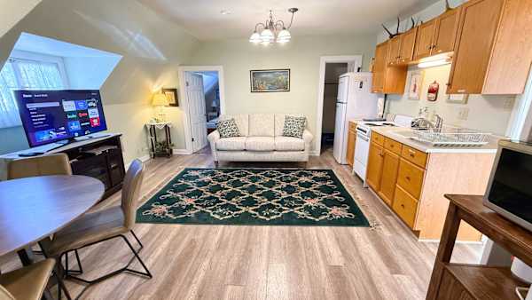 a combined living and kitchen space