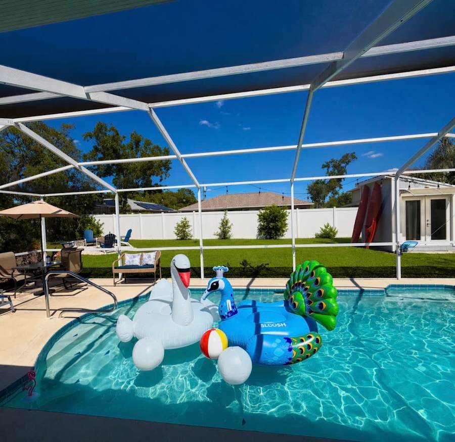Backyard heated Pool