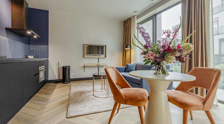 Interior of new-build studio apartment in Amsterdam Noord