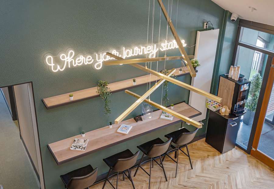 Communal working and social area with wifi in converted church apartment building, Amsterdam