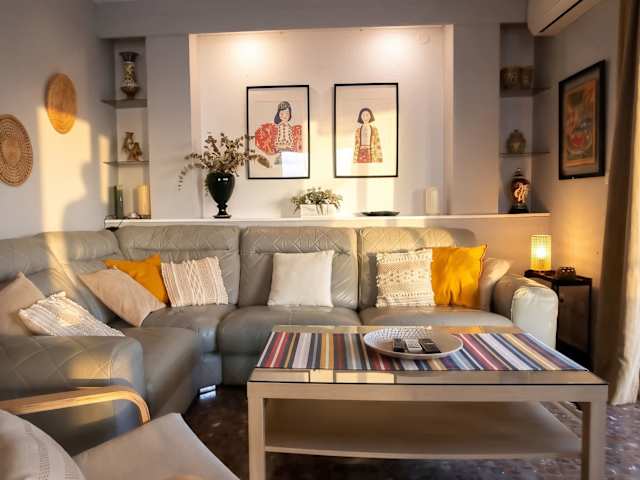 Salón con sofá esquinero