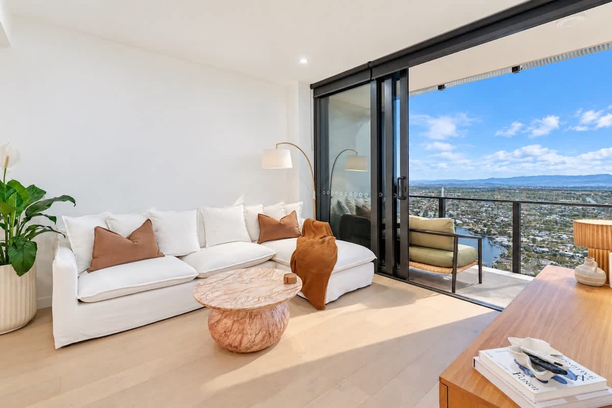 The Star Level 55 Residence 25511 Living Room and Balcony View