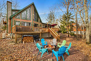 Outdoor Retreat: Gather around the firepit with colorful chairs for unforgettable moments under the stars!