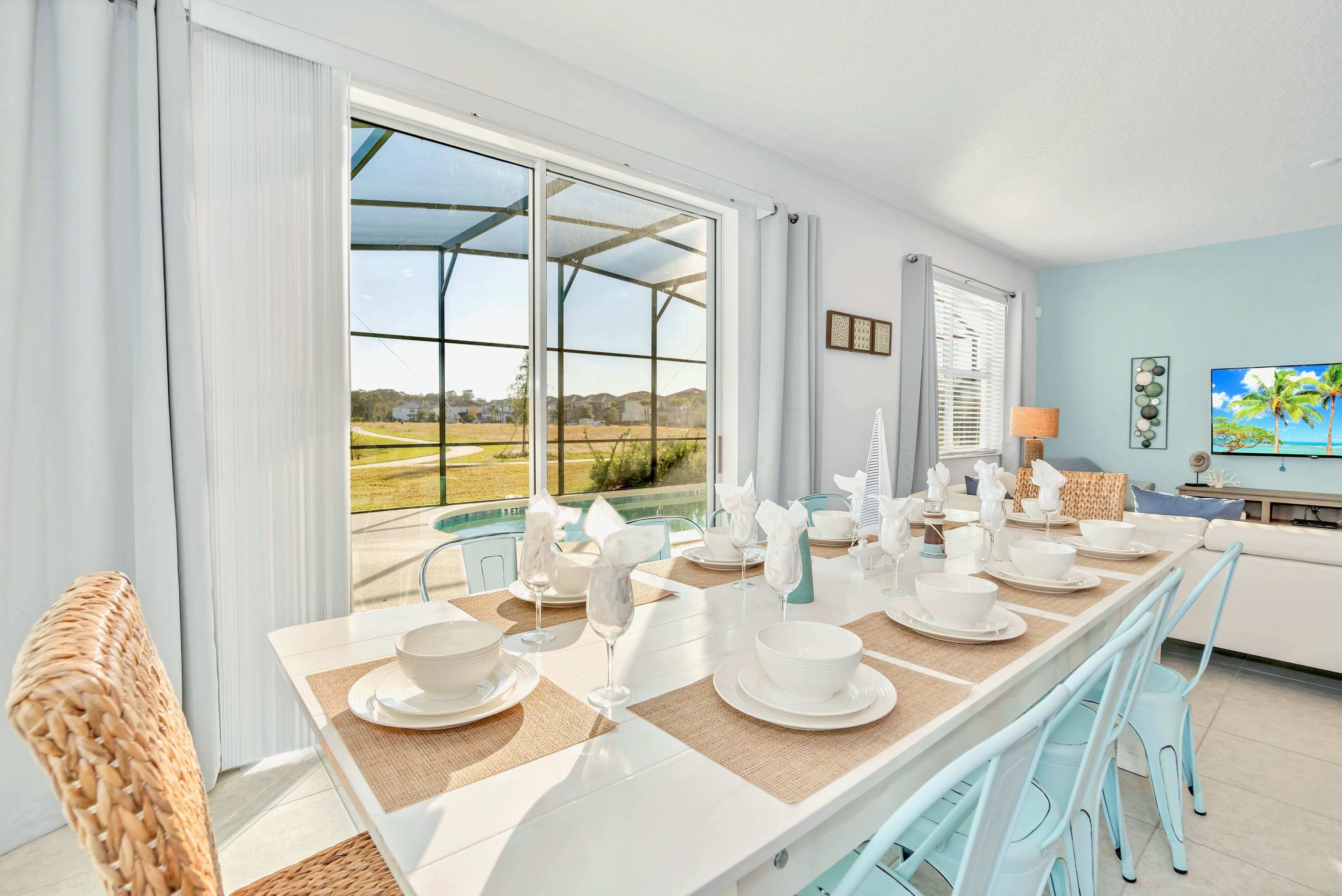 An inviting dining setup positioned perfectly for shared family meals