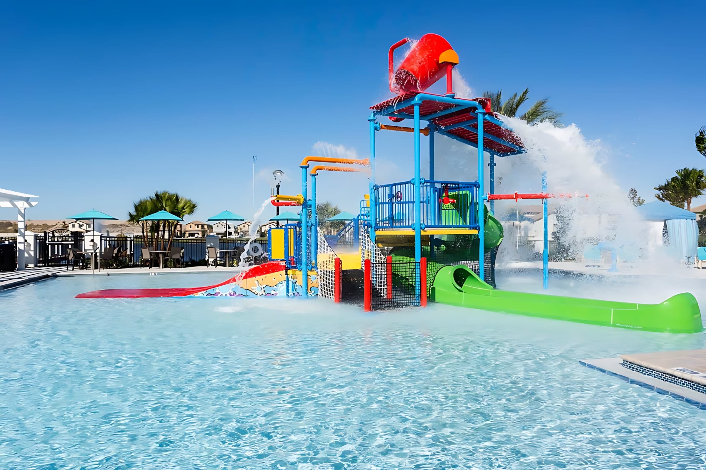 Kids love the splash zone and interactive water park.