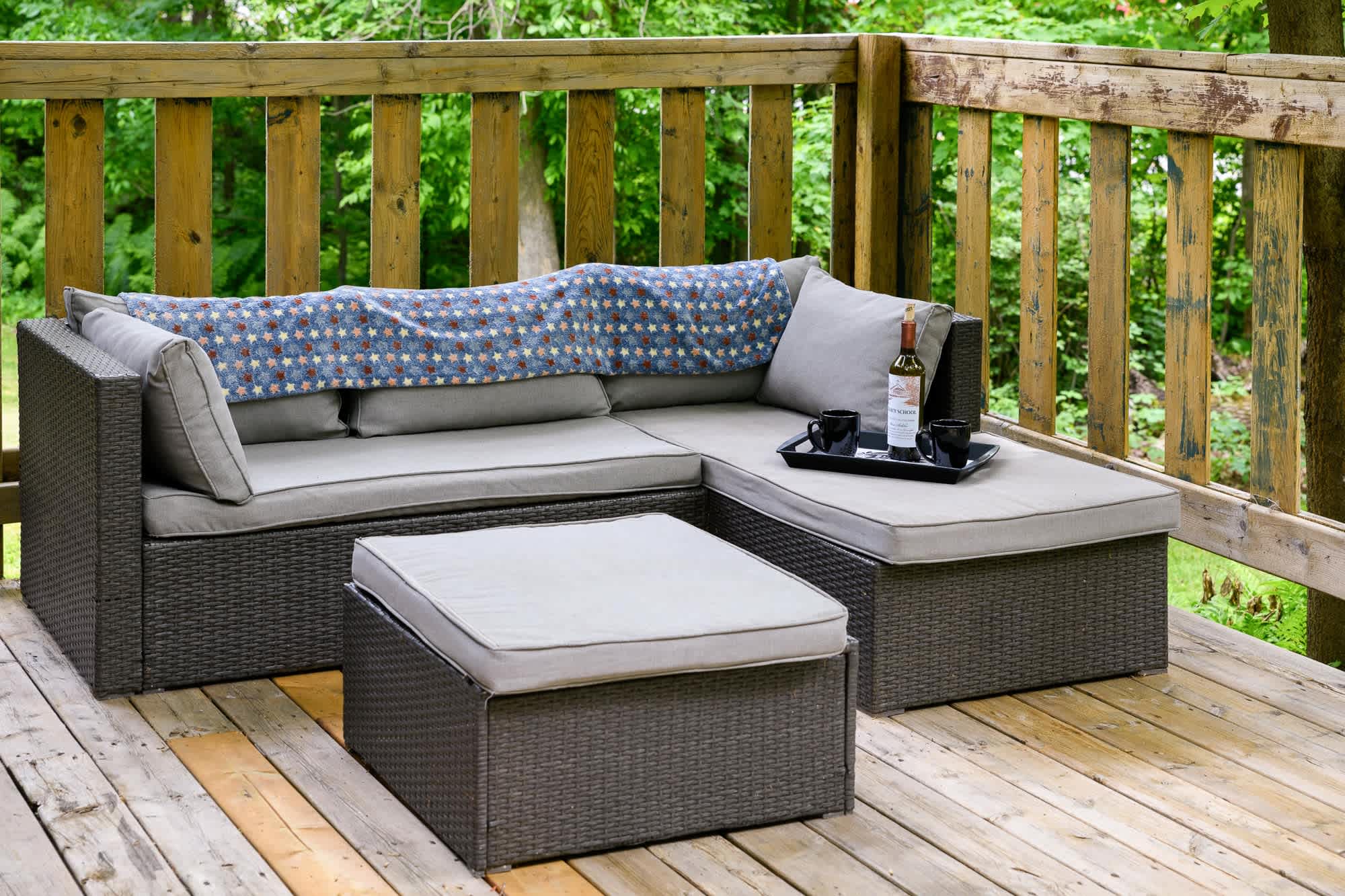 Outdoor seating area on the patio