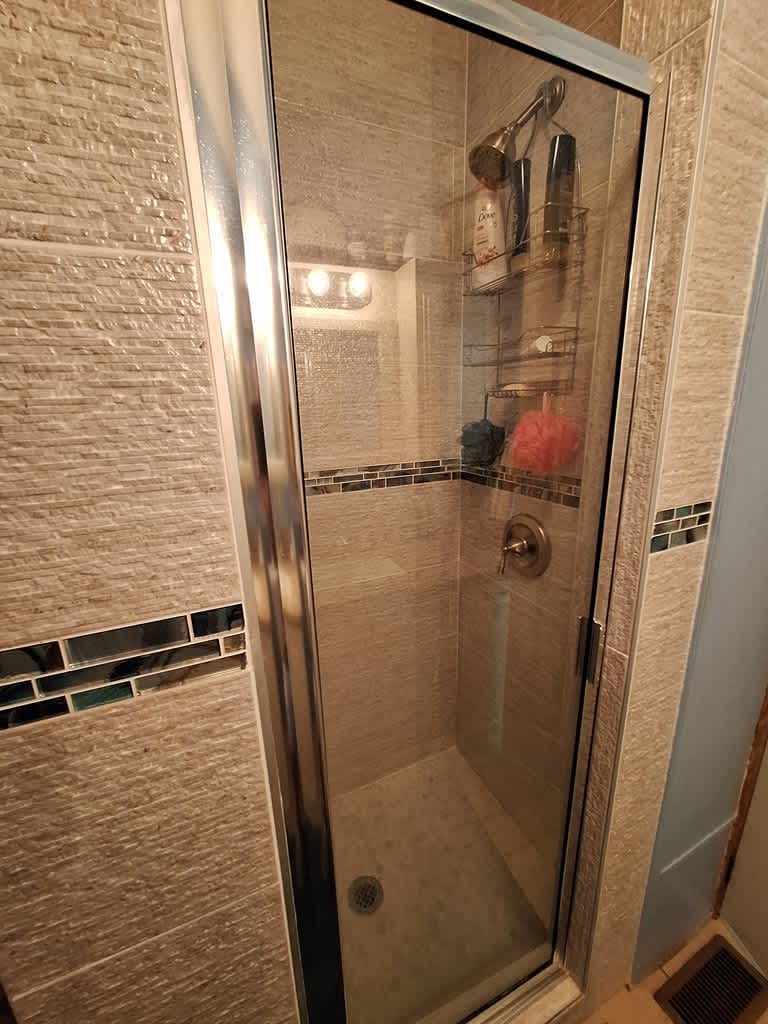 Full bathroom with a standing shower.